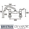 Bristan Lever Sink Mixer 3 Inch Levers Kitchen Tap Dimensions